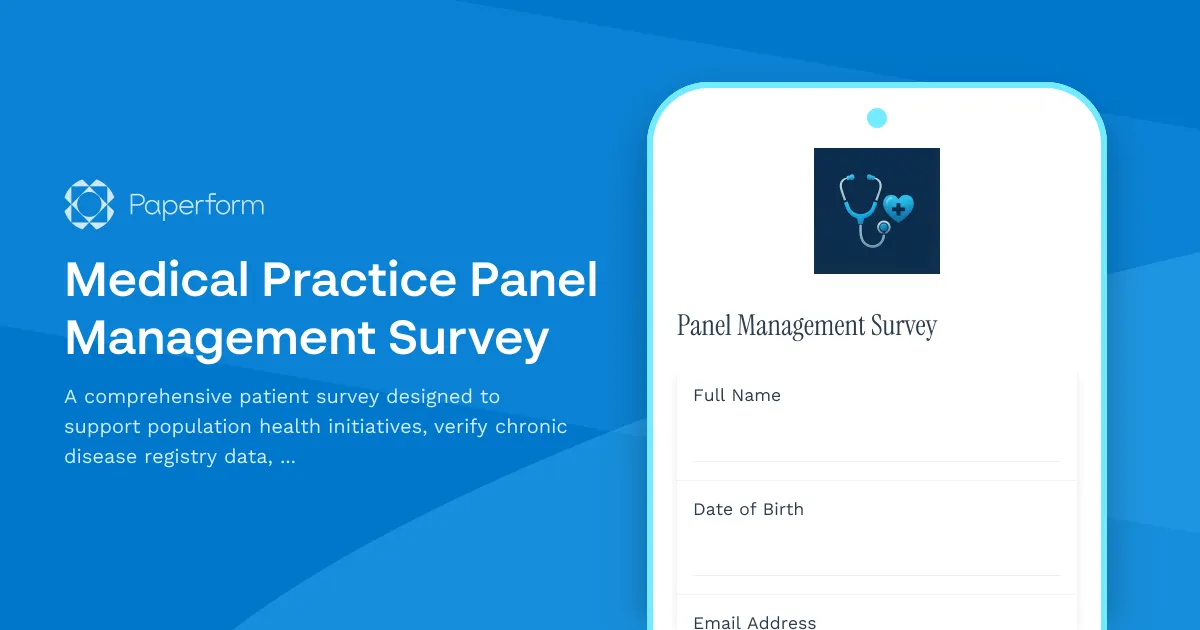 Medical Practice Panel Management Survey