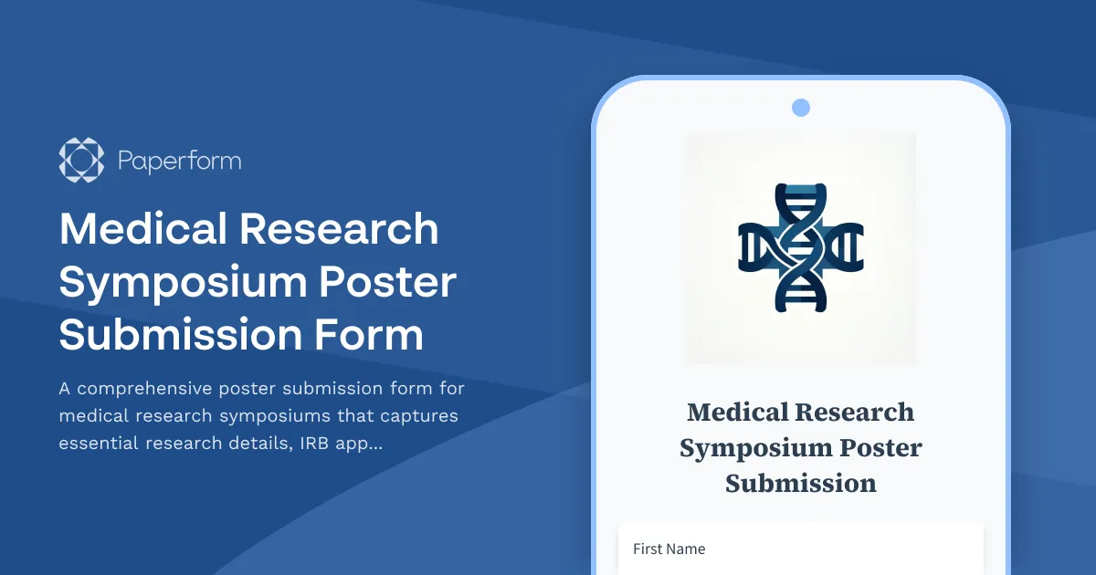 Medical Research Symposium Poster Submission Form