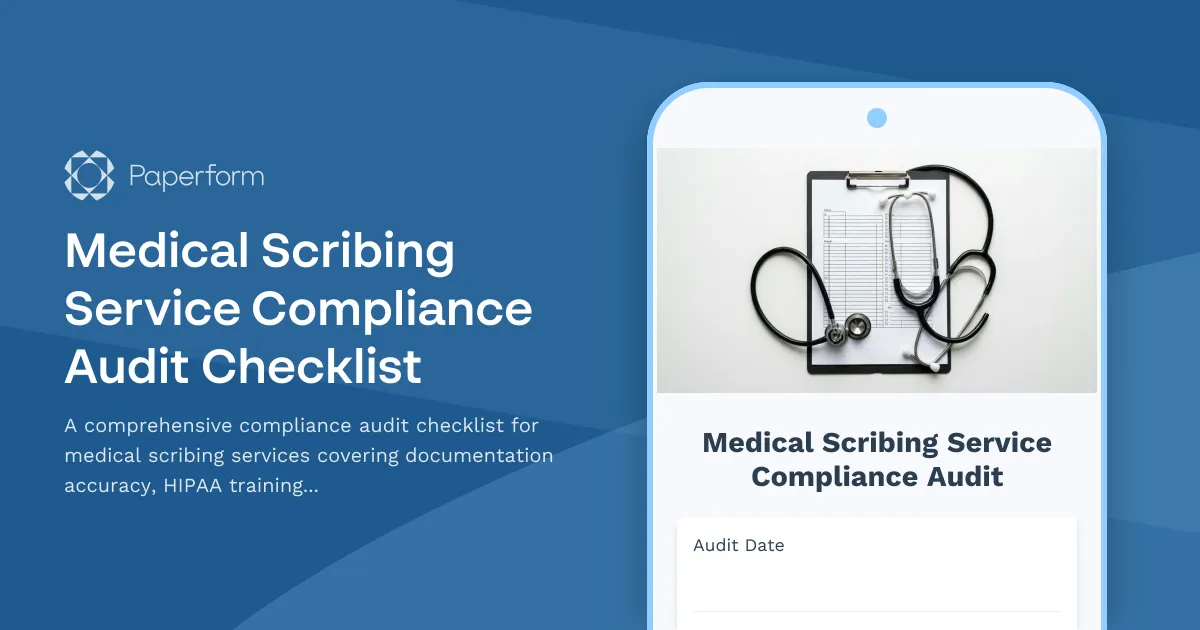 Medical Scribing Service Compliance Audit Checklist