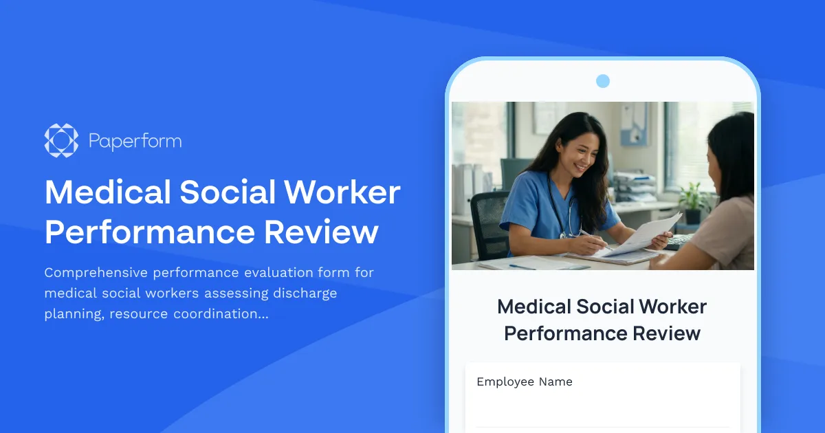 Medical Social Worker Performance Review