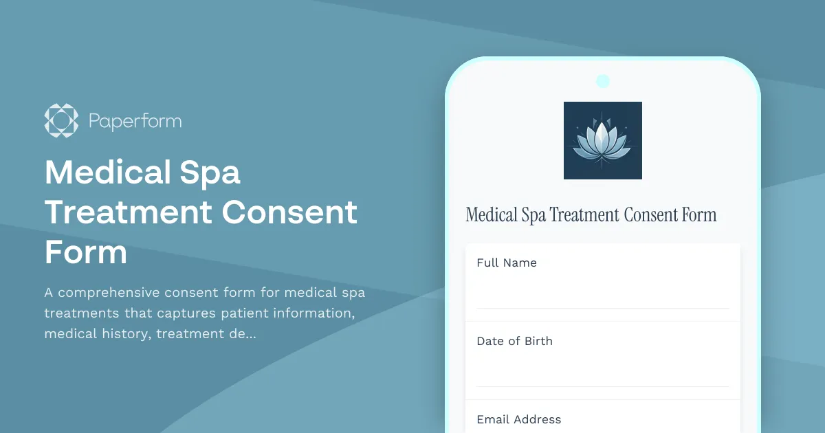 Medical Spa Treatment Consent Form