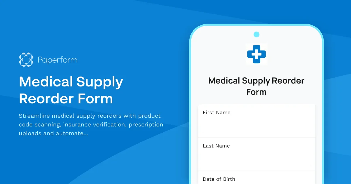 Medical Supply Reorder Form