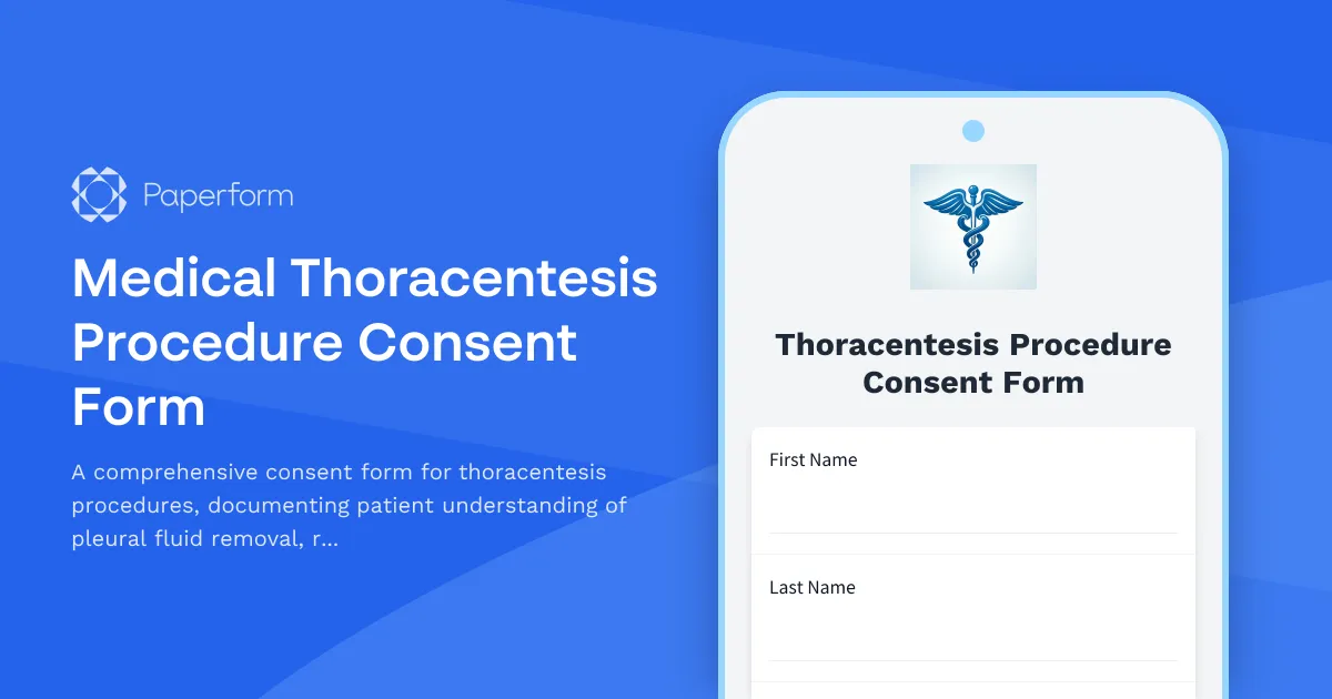 Medical Thoracentesis Procedure Consent Form