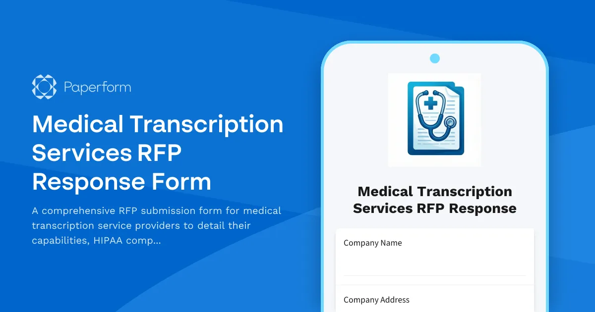Medical Transcription Services RFP Response Form