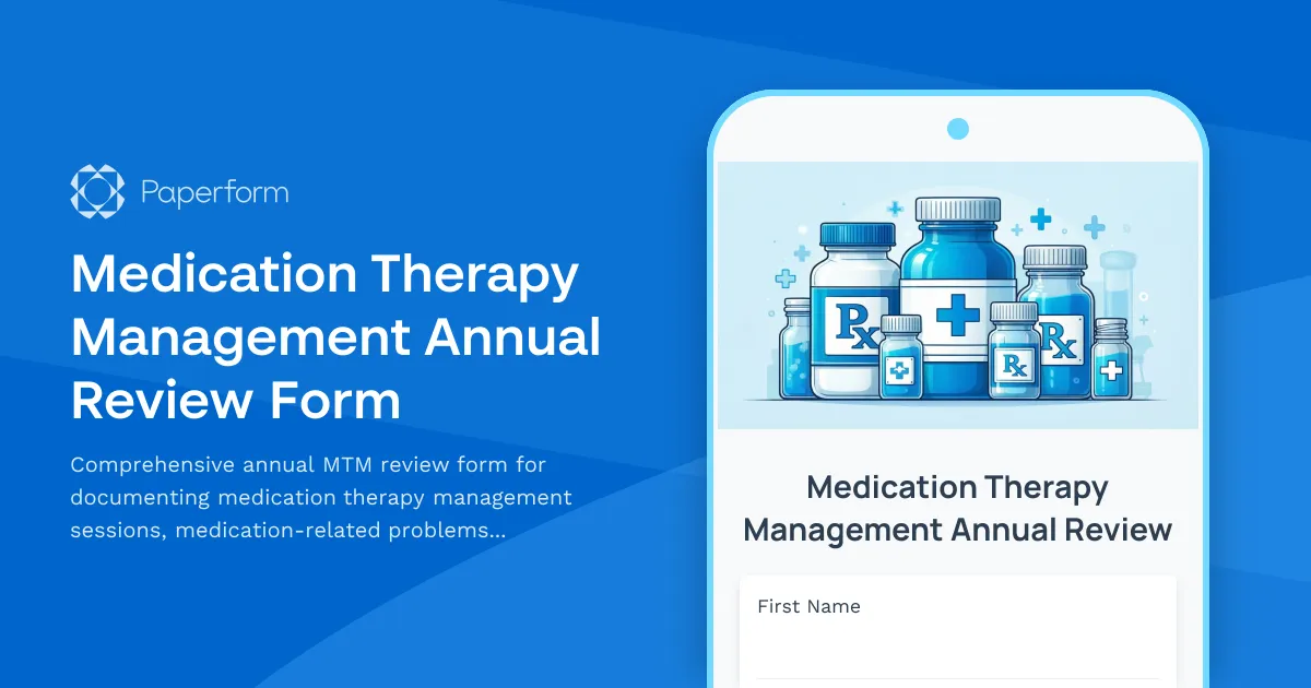 Medication Therapy Management Annual Review Form