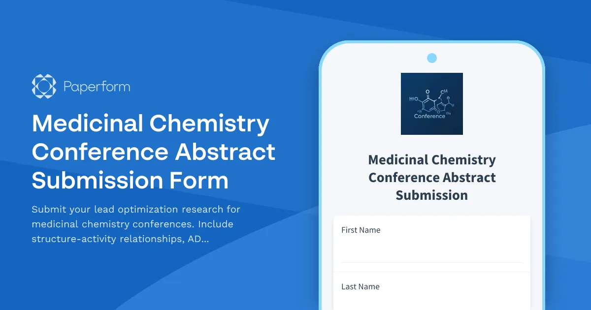 Medicinal Chemistry Conference Abstract Submission Form