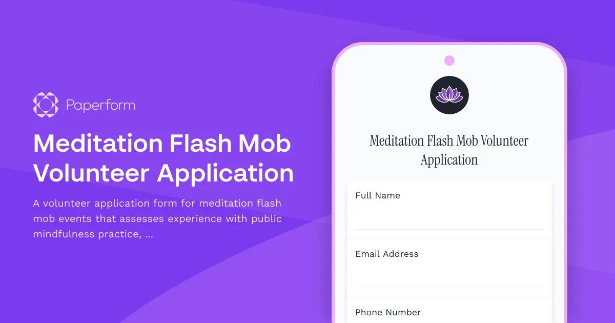 Meditation Flash Mob Volunteer Application