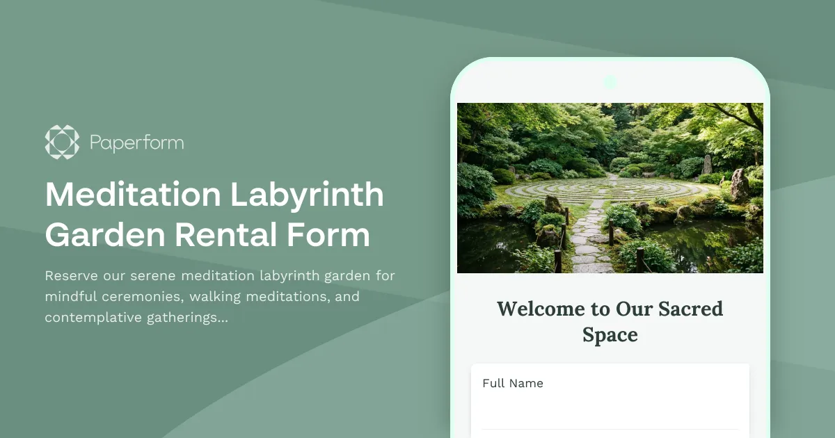 Meditation Labyrinth Garden Rental Form