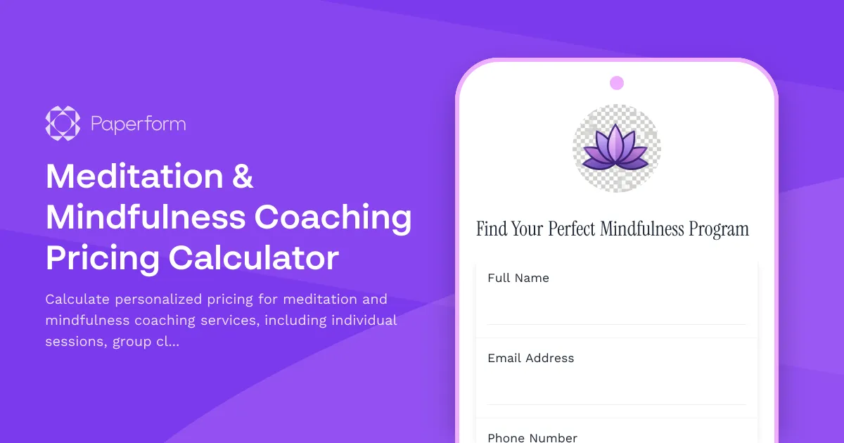 Meditation & Mindfulness Coaching Pricing Calculator
