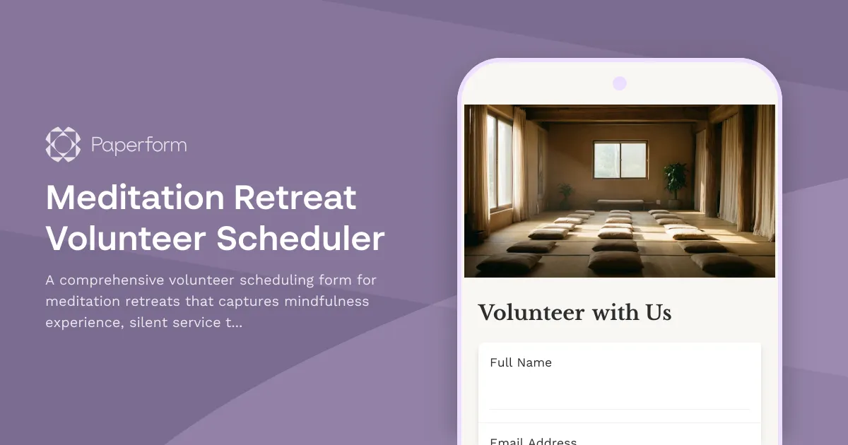 Meditation Retreat Volunteer Scheduler