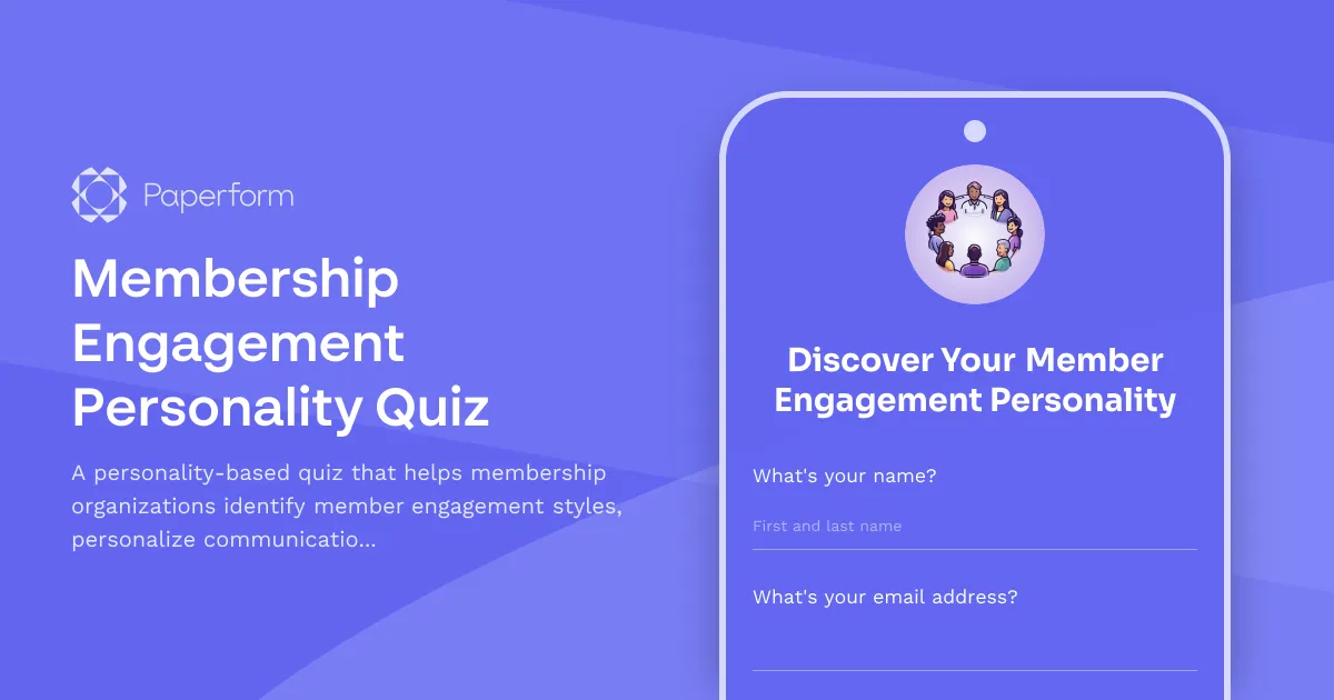 Membership Engagement Personality Quiz
