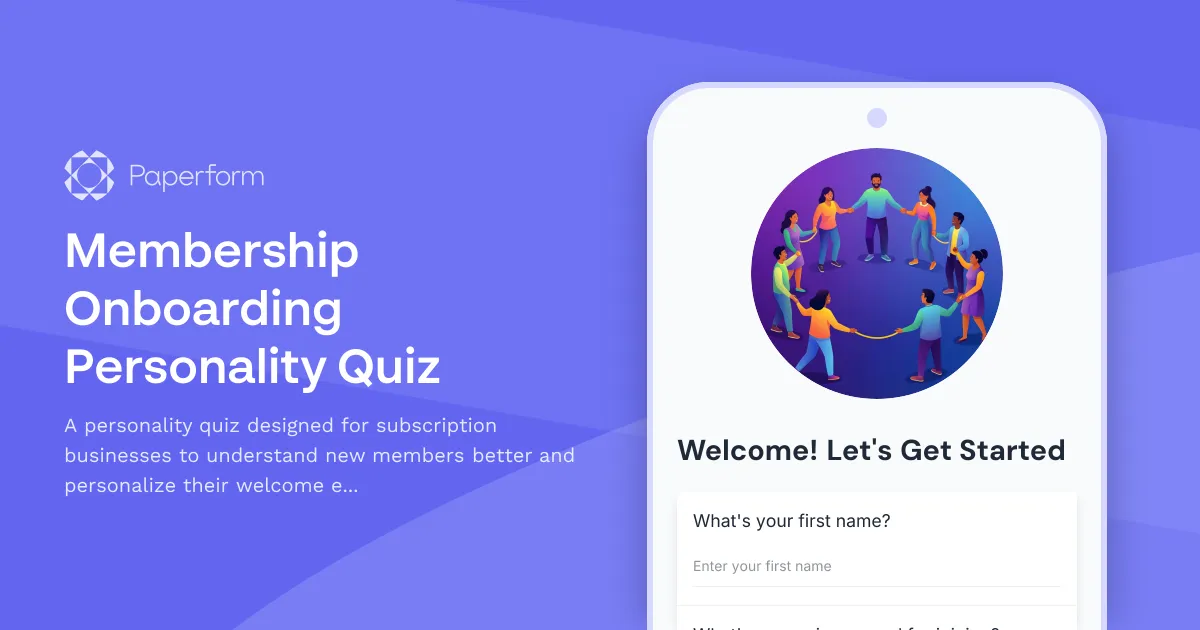 Membership Onboarding Personality Quiz