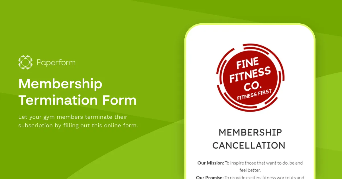 Membership Termination Form
