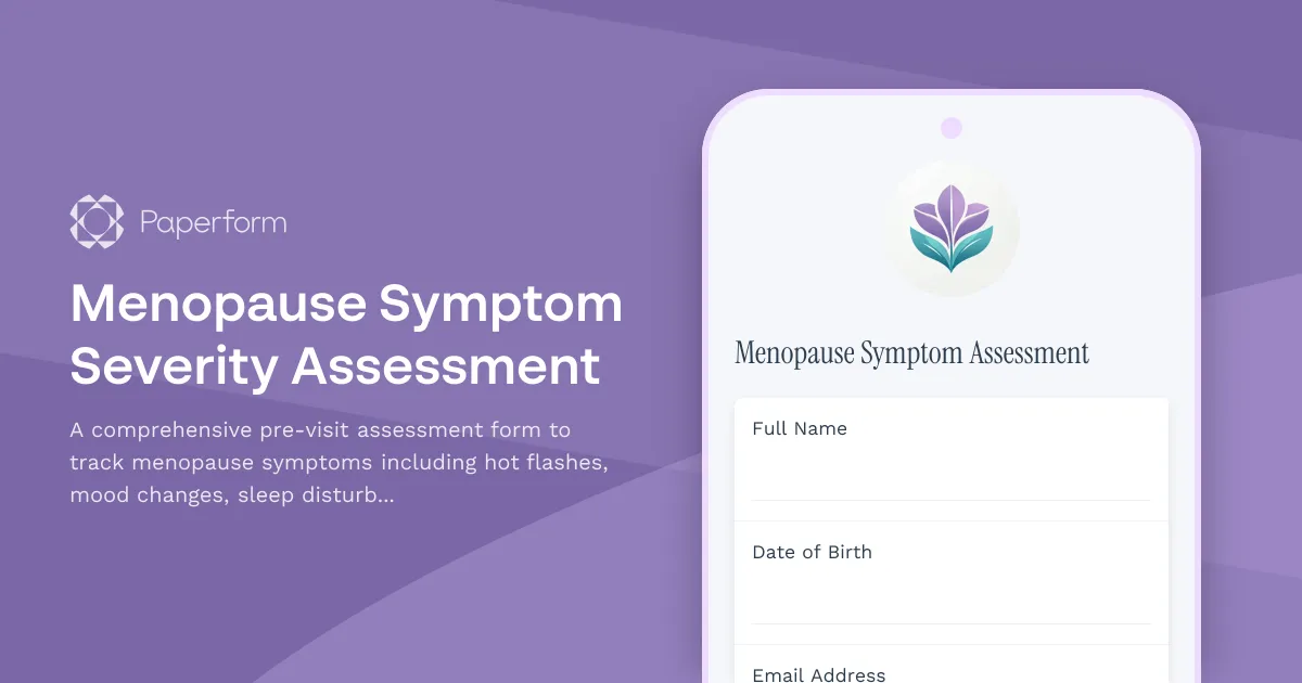 Menopause Symptom Severity Assessment