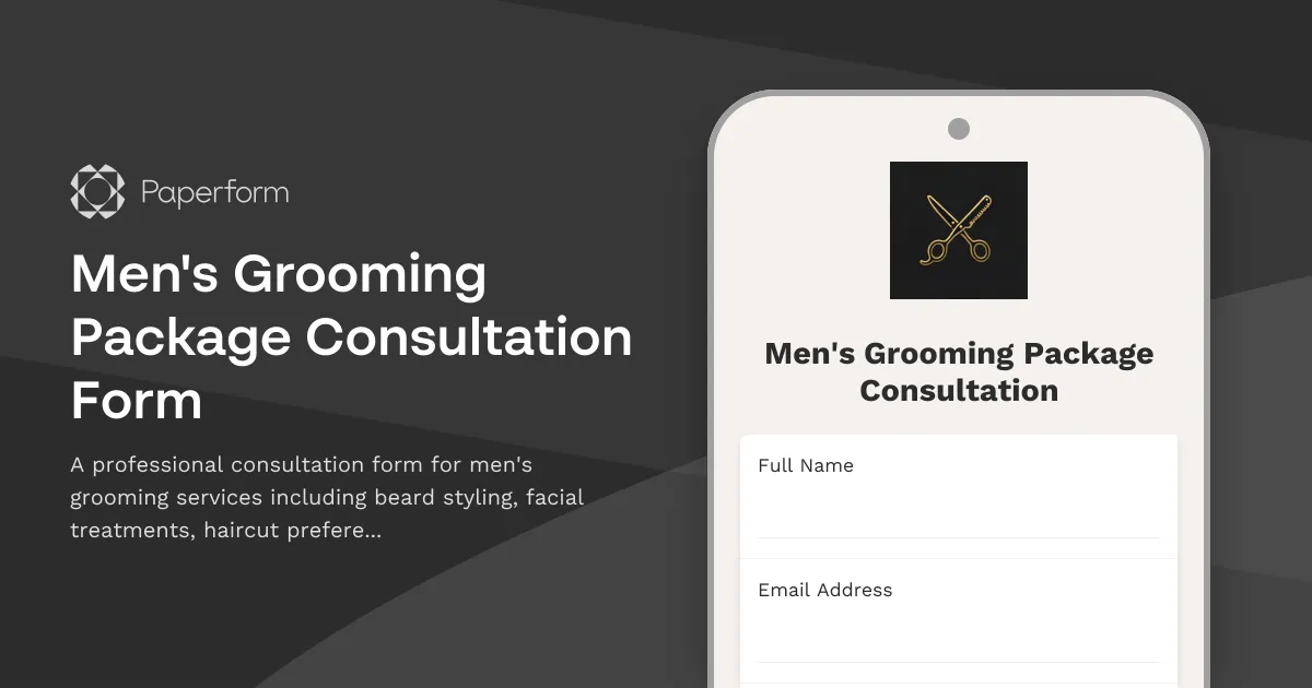 Men's Grooming Package Consultation Form