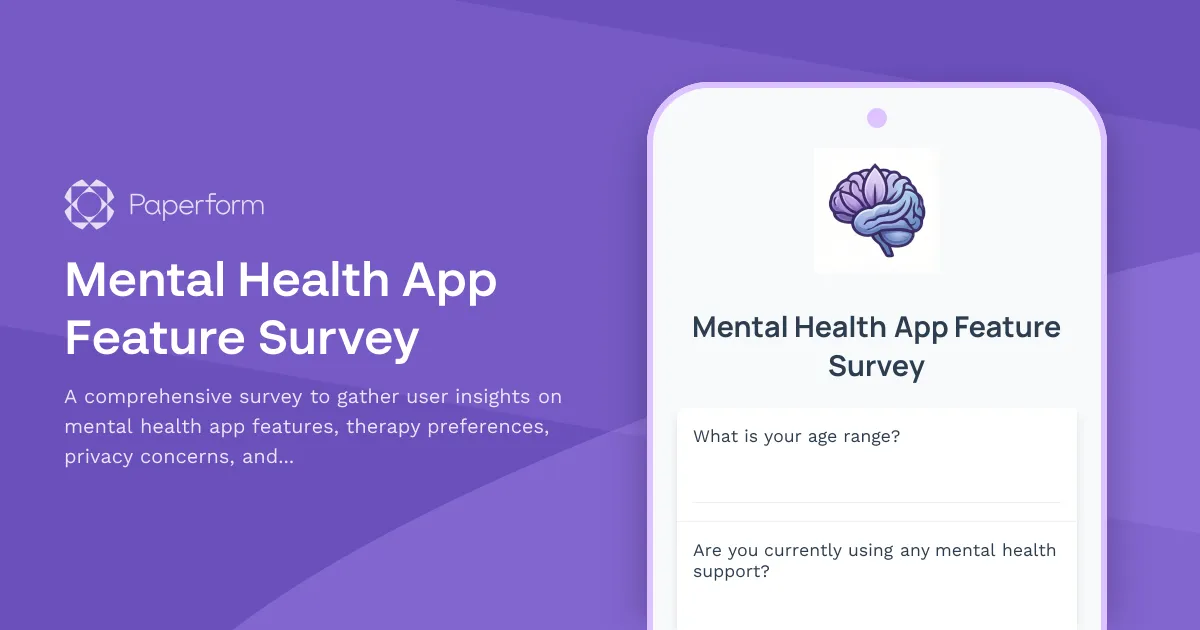 Mental Health App Feature Survey