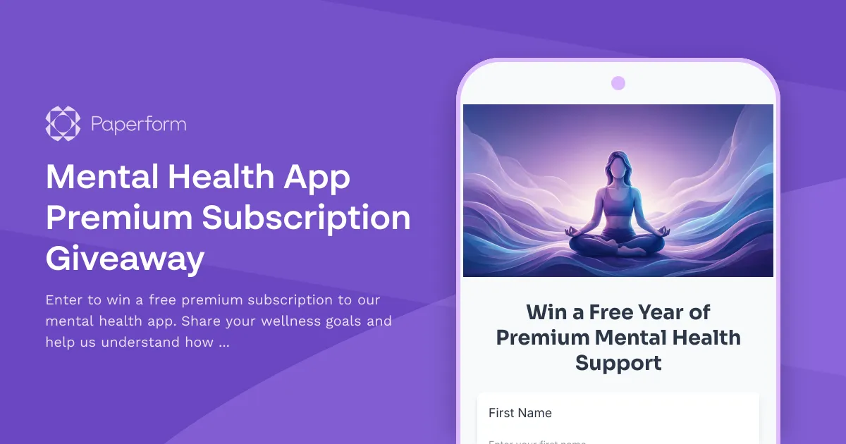Mental Health App Premium Subscription Giveaway