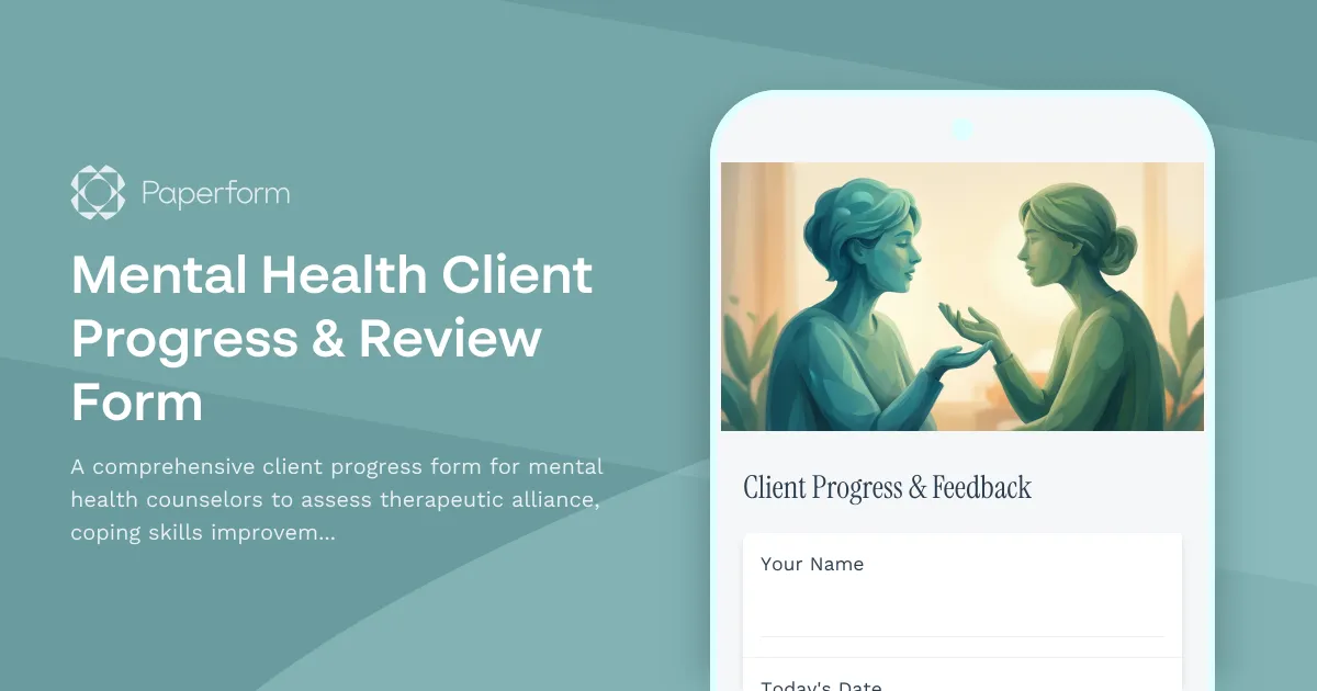 Mental Health Client Progress & Review Form