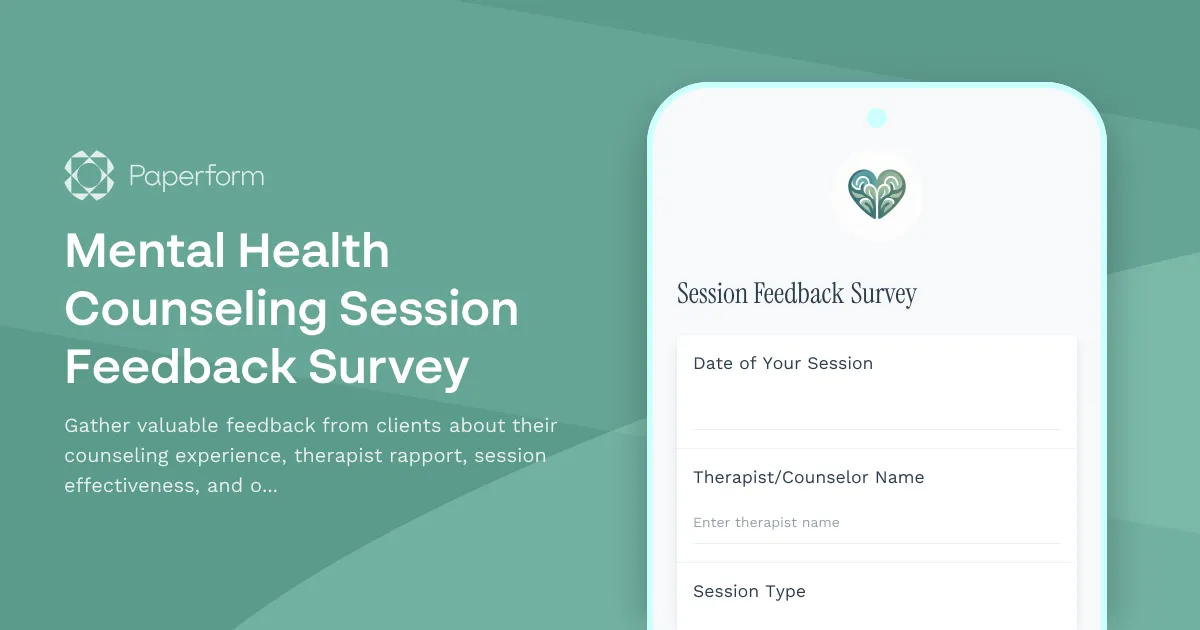Mental Health Counseling Session Feedback Survey
