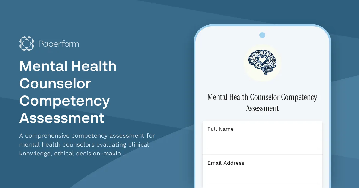 Mental Health Counselor Competency Assessment