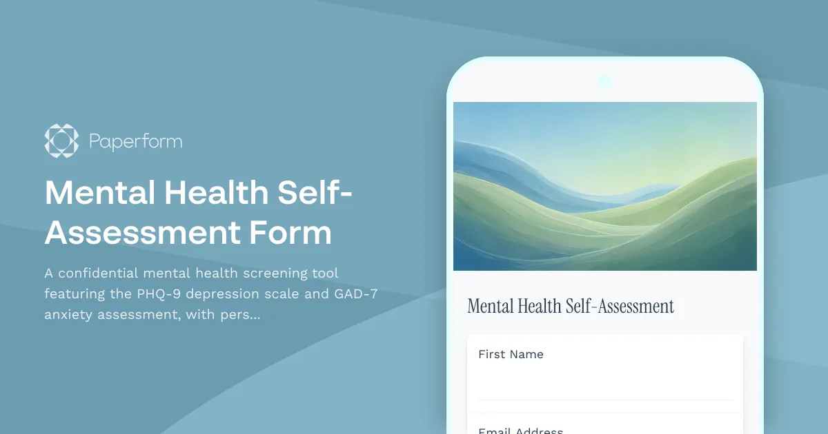 Mental Health Self-Assessment Form