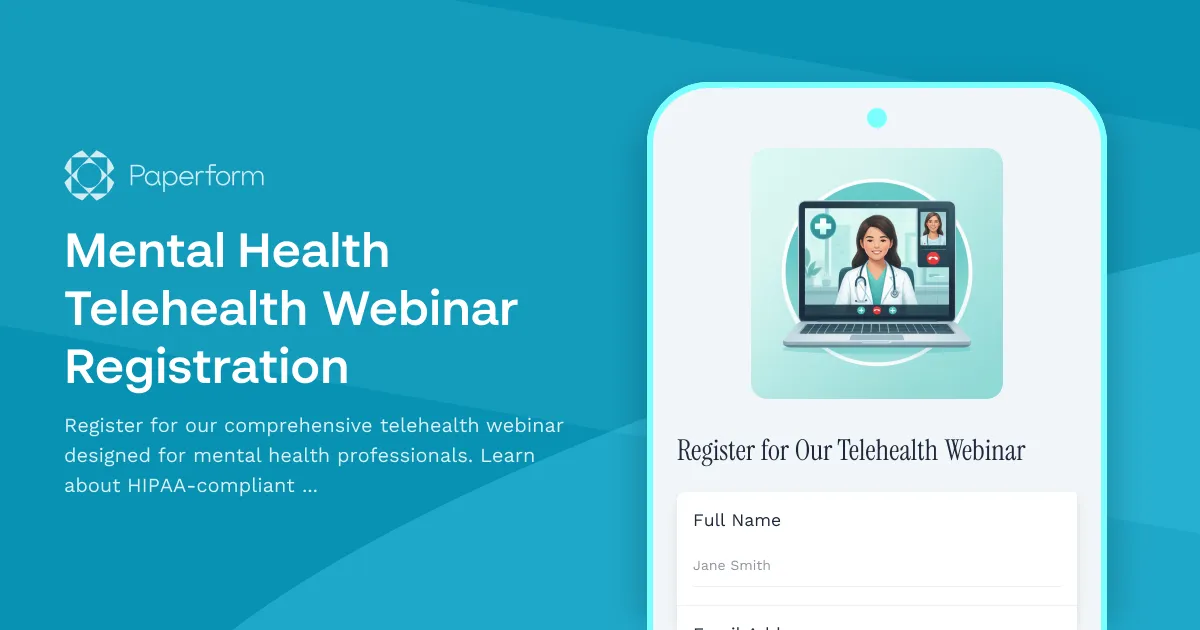 Mental Health Telehealth Webinar Registration