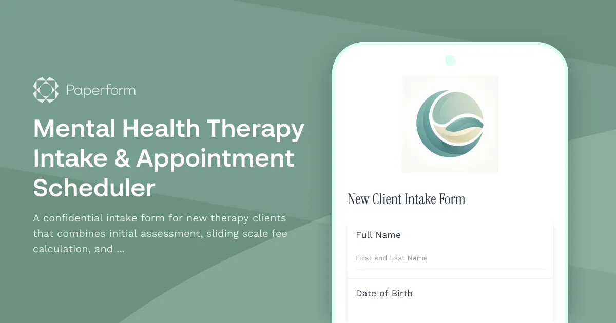 Mental Health Therapy Intake & Appointment Scheduler