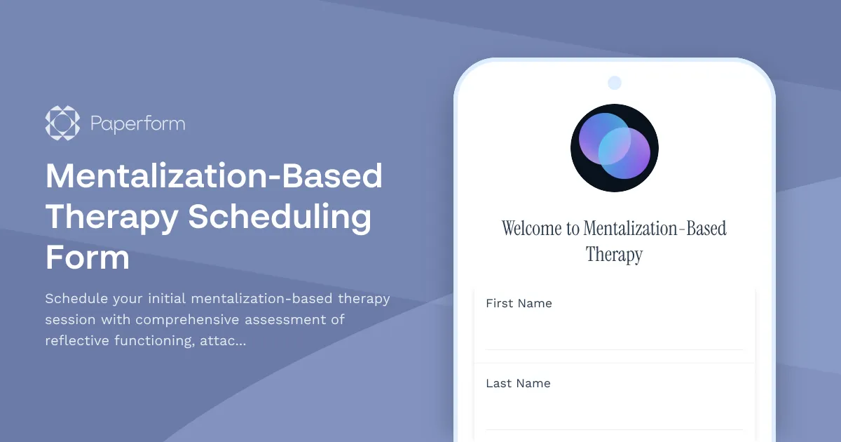 Mentalization-Based Therapy Scheduling Form