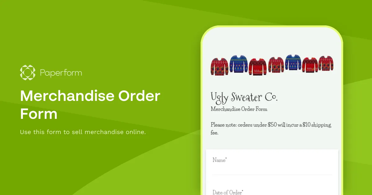 Merchandise Order Form