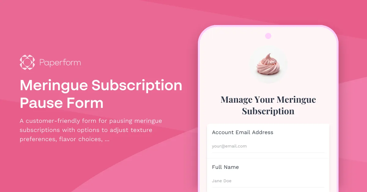Meringue Subscription Pause Form
