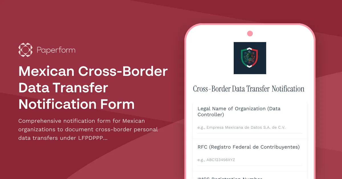 Mexican Cross-Border Data Transfer Notification Form