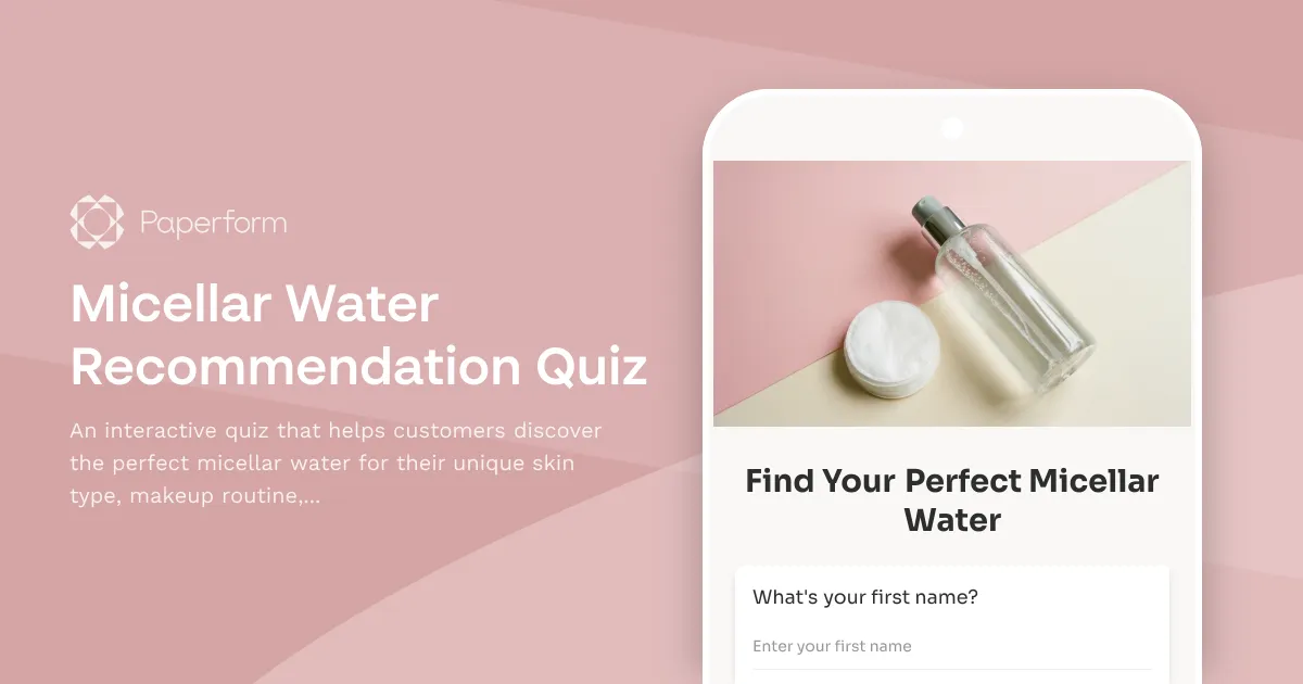 Micellar Water Recommendation Quiz