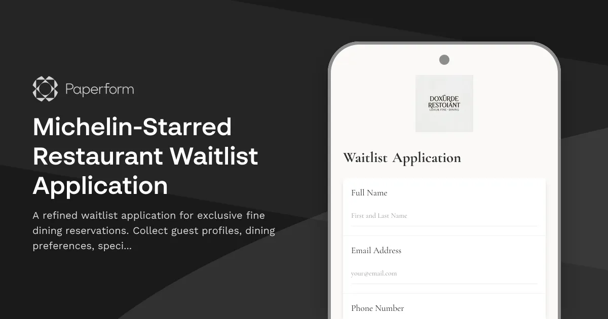 Michelin-Starred Restaurant Waitlist Application