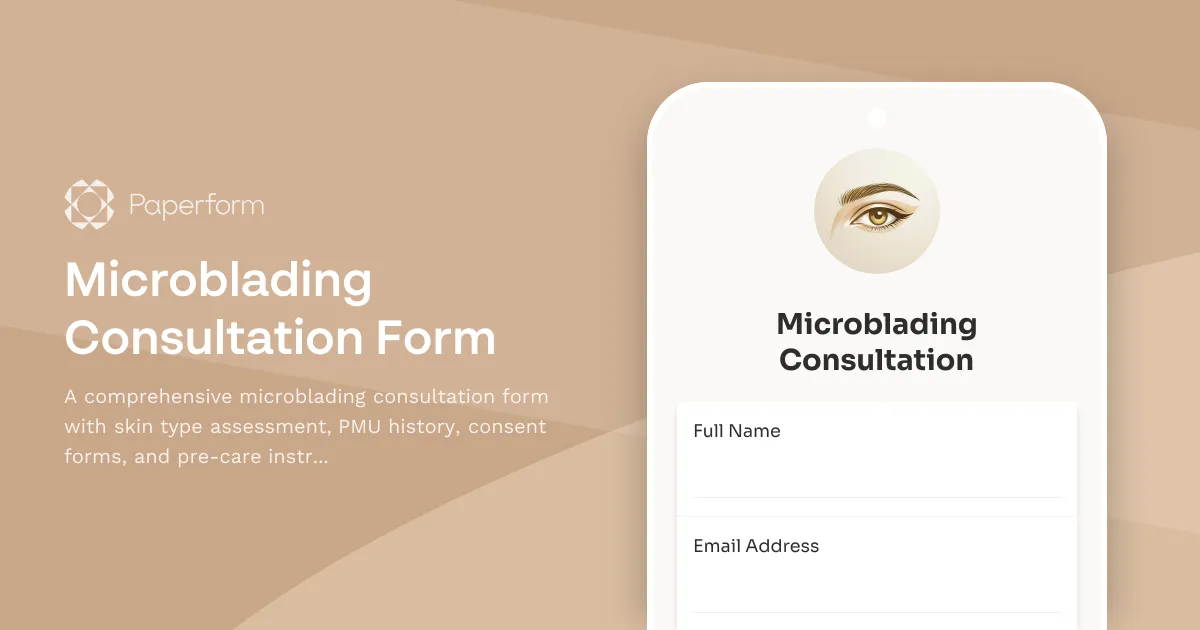 Microblading Consultation Form