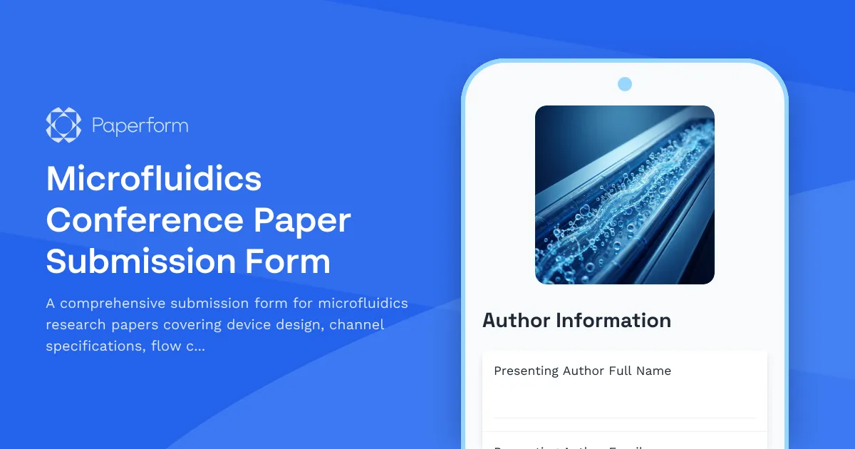 Microfluidics Conference Paper Submission Form