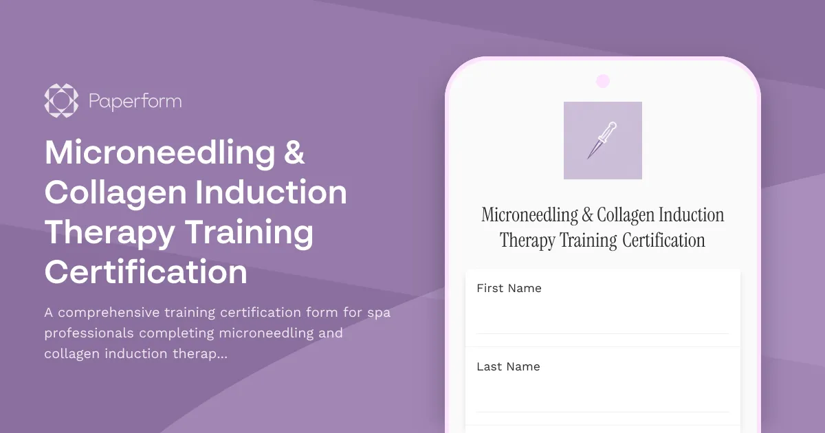 Microneedling & Collagen Induction Therapy Training Certification