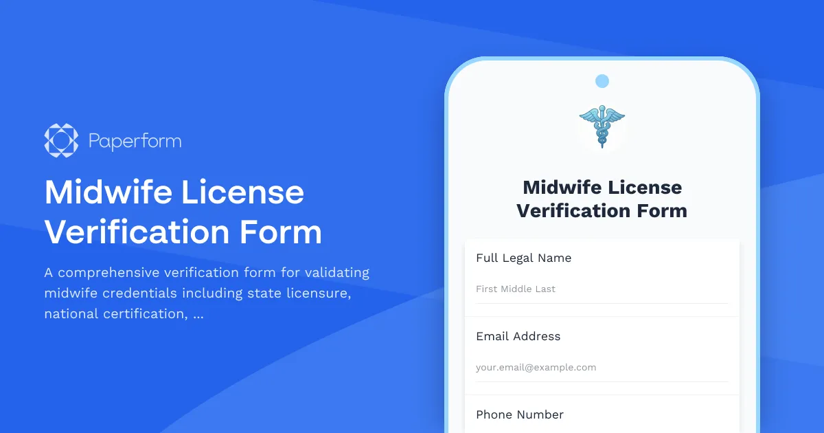 Midwife License Verification Form