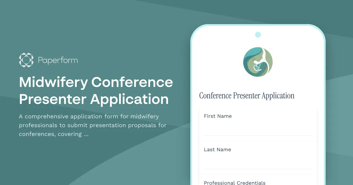 Midwifery Conference Presenter Application