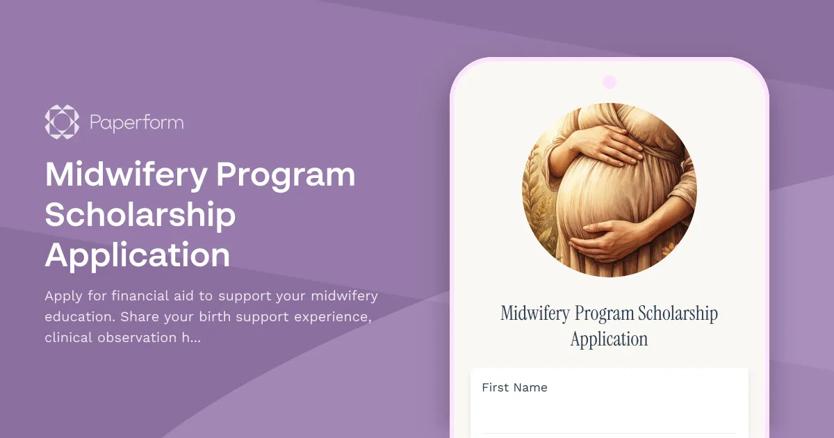 Midwifery Program Scholarship Application