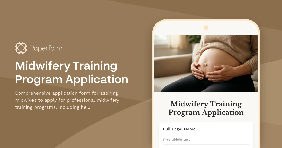 Midwifery Training Program Application