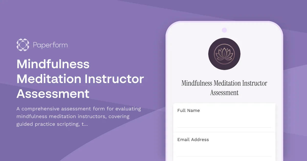 Mindfulness Meditation Instructor Assessment