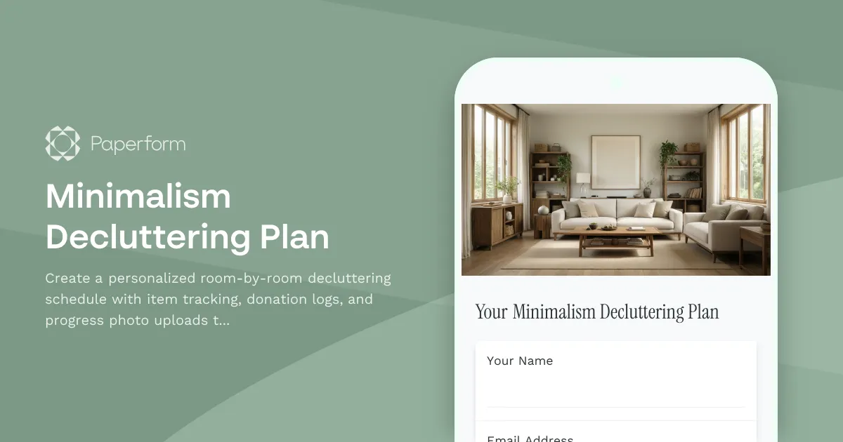 Minimalism Decluttering Plan