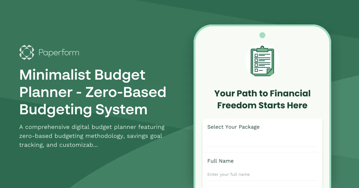 Minimalist Budget Planner - Zero-Based Budgeting System