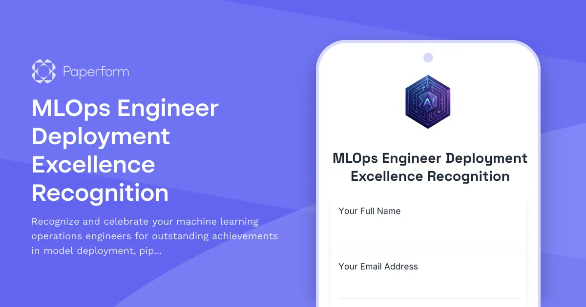 MLOps Engineer Deployment Excellence Recognition