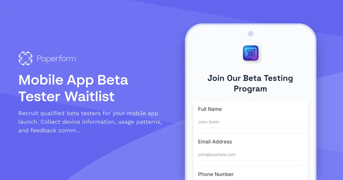 Mobile App Beta Tester Waitlist