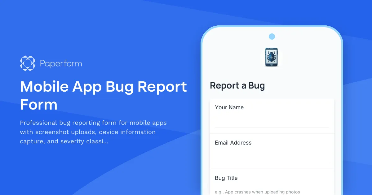 Mobile App Bug Report Form