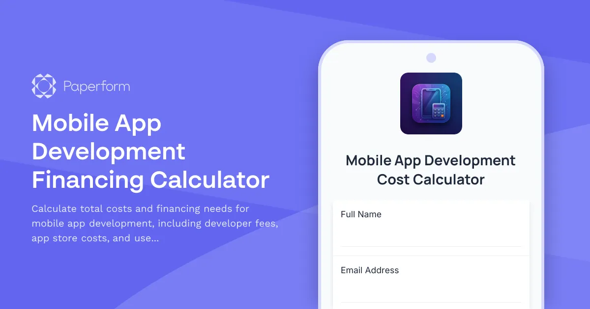 Mobile App Development Financing Calculator