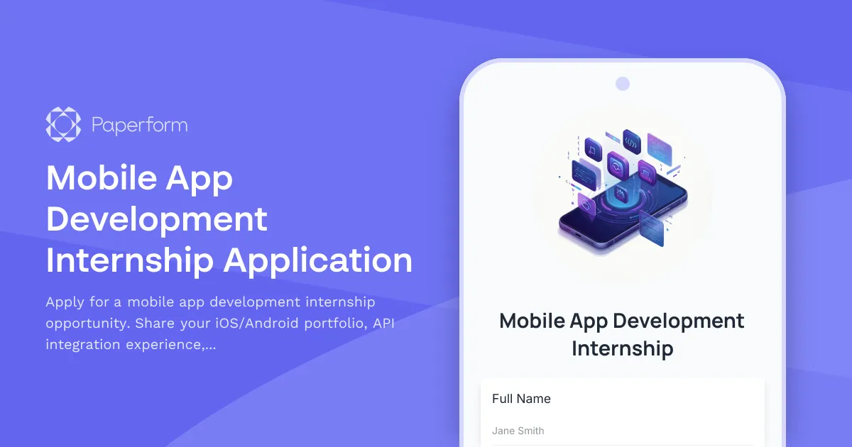 Mobile App Development Internship Application