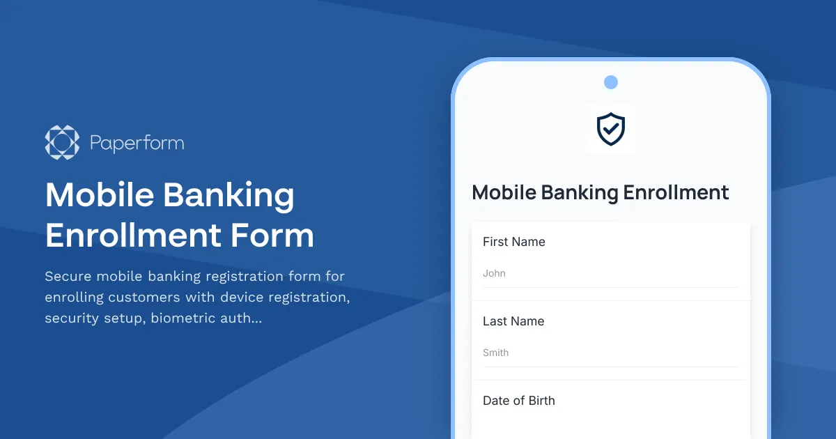 Mobile Banking Enrollment Form
