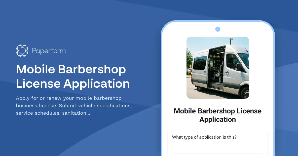 Mobile Barbershop License Application